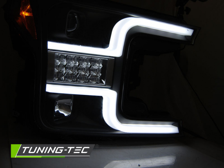 LED Tagfahrlicht Design Scheinwerfer für Ford F150 MK13 17-20 schwarz mit LED Blinker